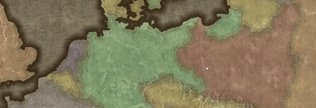 Die Landkarte von West- und Mitteleuropa in Pastelltönen.