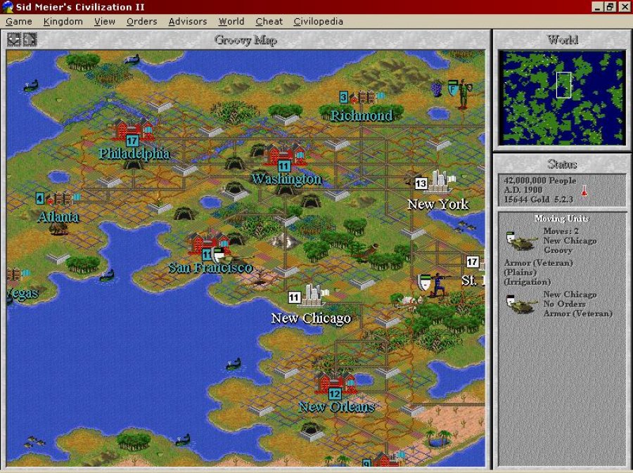 Spielszene in Civilization II